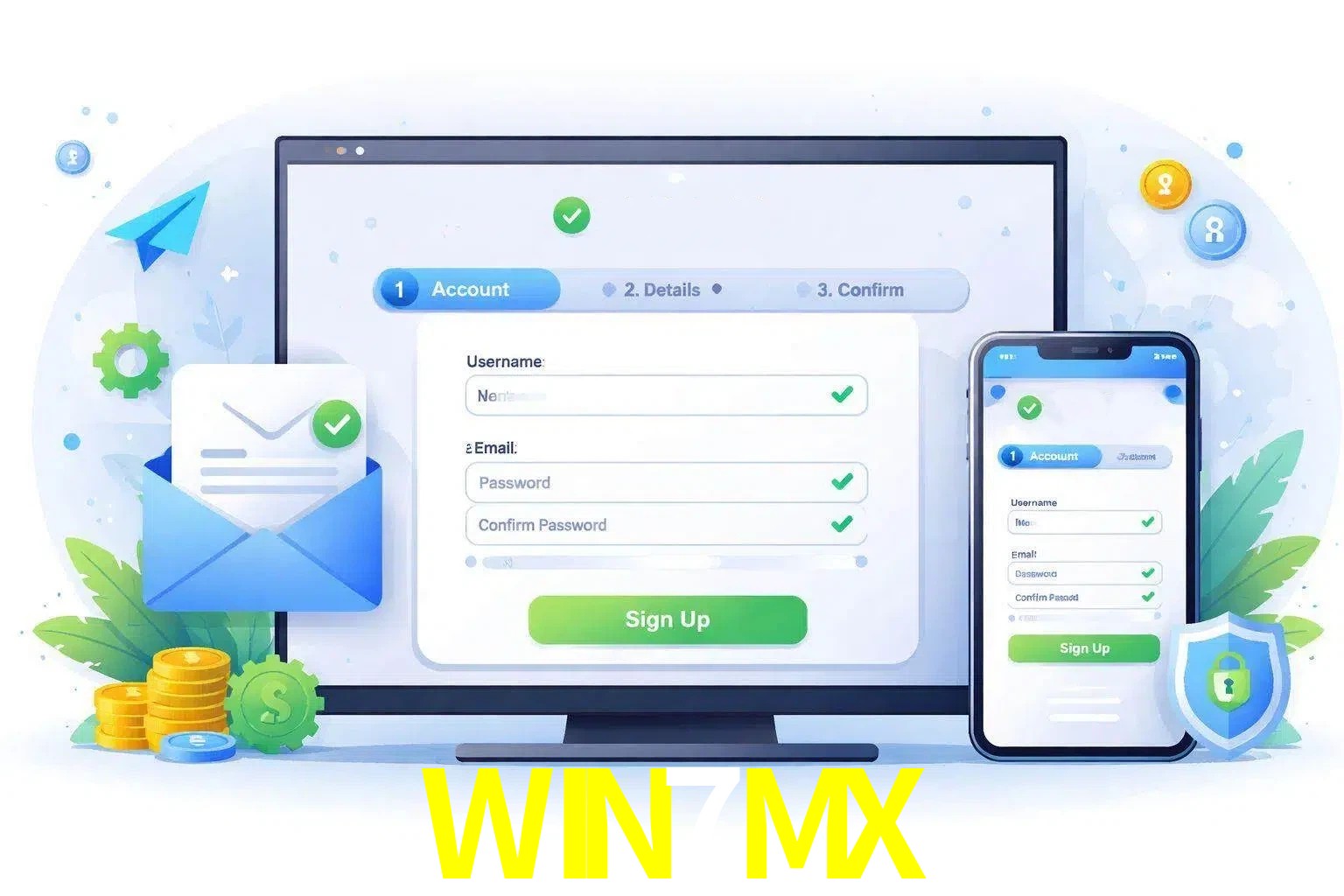 Registro de nuevo usuario y configuración de cuenta WIN7MX